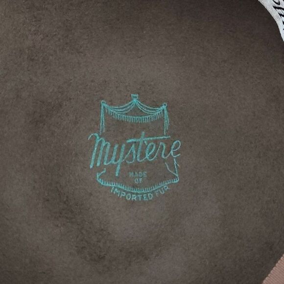 60's Mr. John Sophisticate Mystere Brown Fuzzy Cloche Hat Faux Leather Bow - Picture 15 of 15